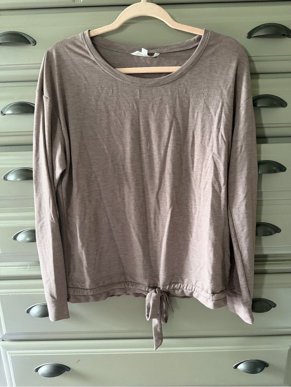 Victoria's Secret Taupe Tie-Hem Long Sleeve Top